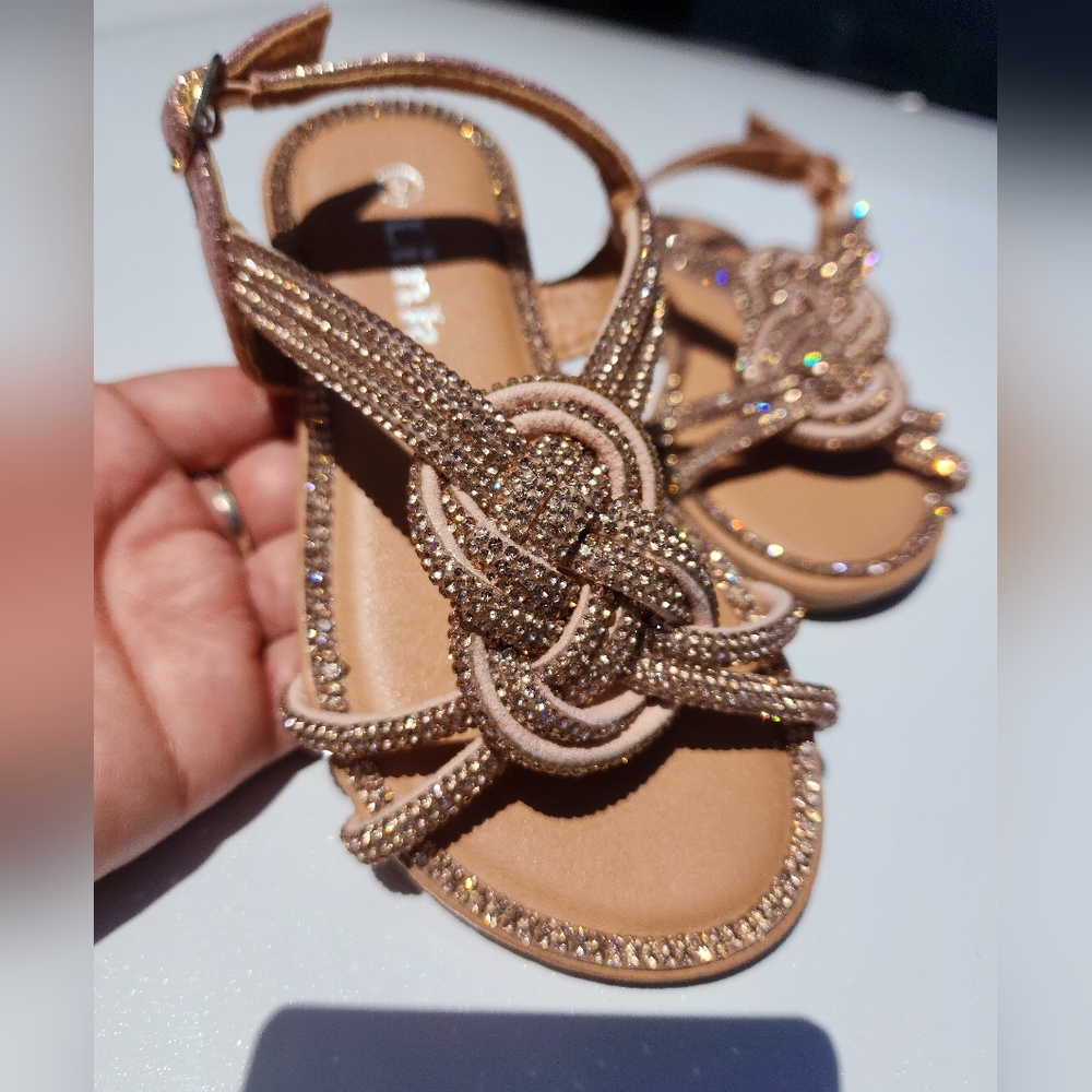 Rose Gold Rhinestone Sandals